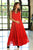 True Red Colour Backless Dress