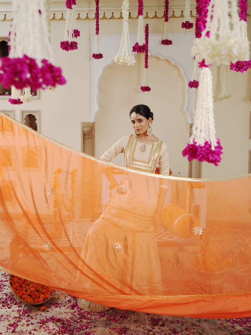 Ivory Sheeshmahal Sharara Set