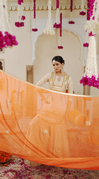 Ivory Sheeshmahal Sharara Set