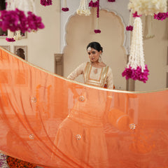 Ivory Sheeshmahal Sharara Set