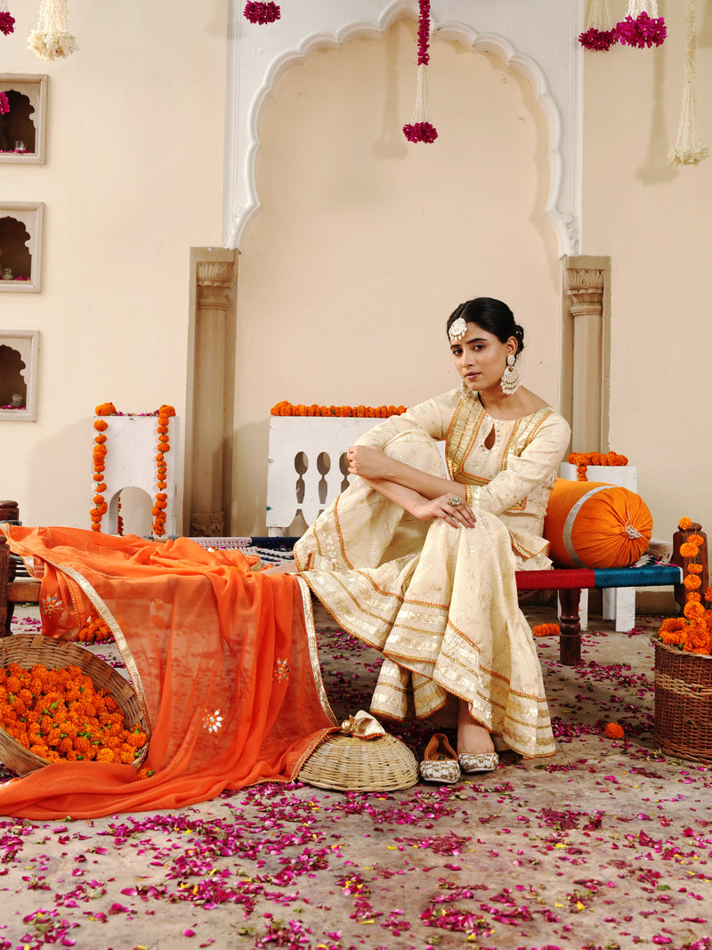 Ivory Sheeshmahal Sharara Set