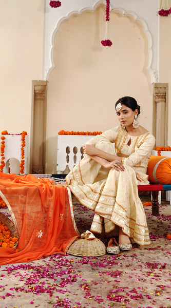 Ivory Sheeshmahal Sharara Set