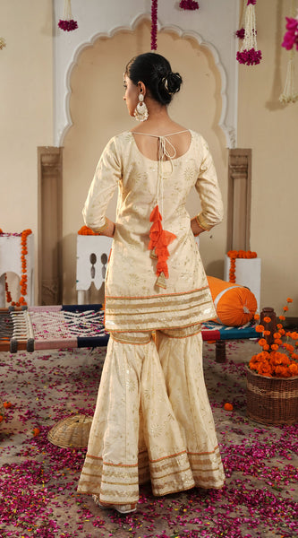 Ivory Sheeshmahal Sharara Set