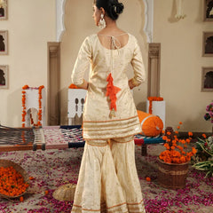 Ivory Sheeshmahal Sharara Set - Indianvirasat