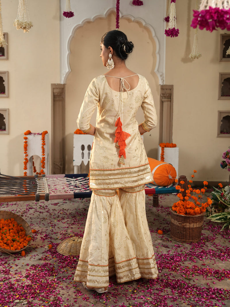 Ivory Sheeshmahal Sharara Set