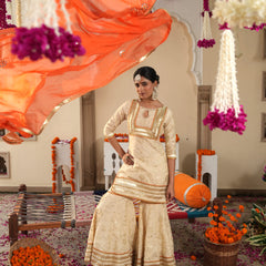 Ivory Sheeshmahal Sharara Set