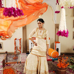 Ivory Sheeshmahal Sharara Set - Indianvirasat