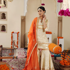 Ivory Sheeshmahal Sharara Set