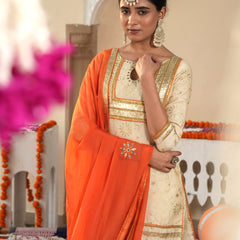 Ivory Sheeshmahal Sharara Set