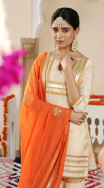 Ivory Sheeshmahal Sharara Set