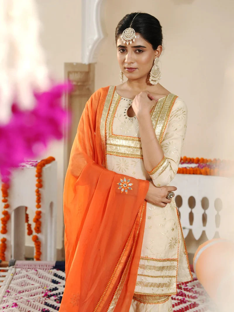 Ivory Sheeshmahal Sharara Set - Indianvirasat