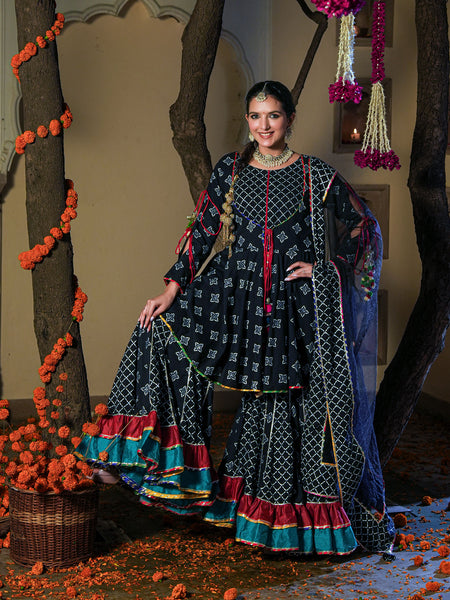 Moonshadow Black Sharara Set