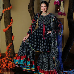 Moonshadow Black Sharara Set - Indianvirasat