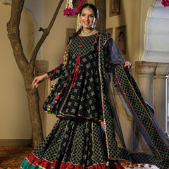 Moonshadow Black Sharara Set
