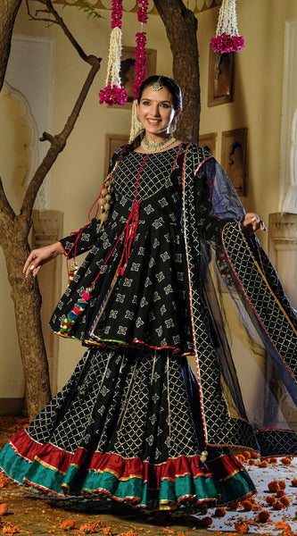 Moonshadow Black Sharara Set