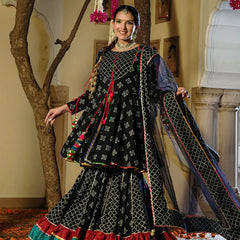 Moonshadow Black Sharara Set - Indianvirasat