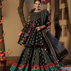 Moonshadow Black Sharara Set