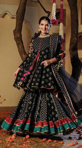 Moonshadow Black Sharara Set