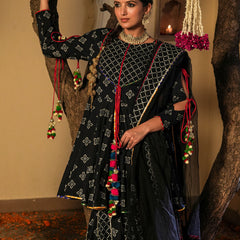 Moonshadow Black Sharara Set