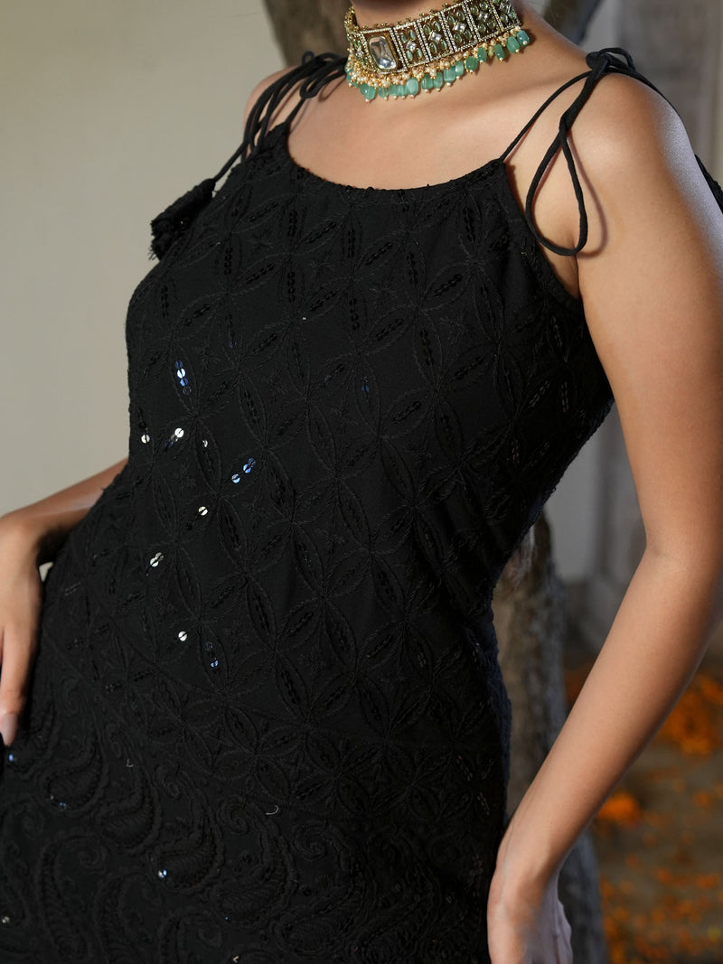 Srivalli Black Tieup Sharara Set with Dupatta - Indianvirasat