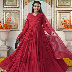 Rubina Red Mirrored Flary Set