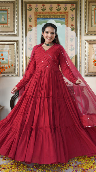 Rubina Red Mirrored Flary Set