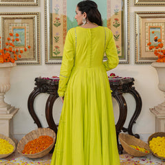 Shibori Green Cotton Ethnic dress Set