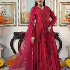 Rubina Red Mirrored Flary Set