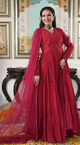 Rubina Red Mirrored Flary Set