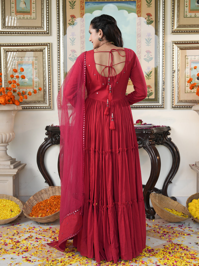 Rubina Red Mirrored Flary Set