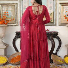 Rubina Red Mirrored Flary Set