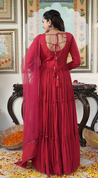 Rubina Red Mirrored Flary Set