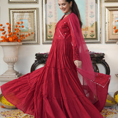 Rubina Red Mirrored Flary Set