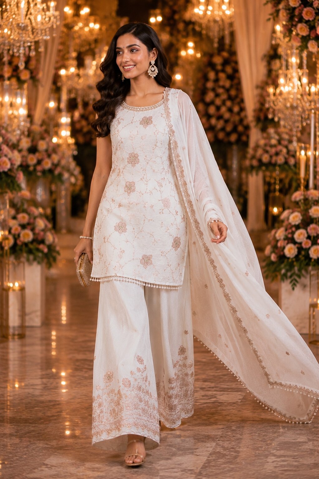 Eshaal White Wedding Wear Kurta Set