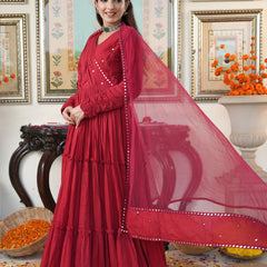 Rubina Red Mirrored Flary Set