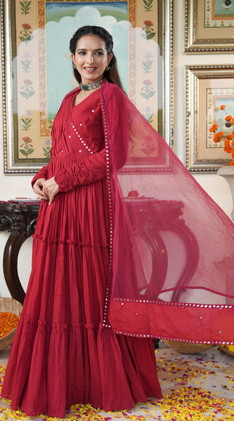 Rubina Red Mirrored Flary Set