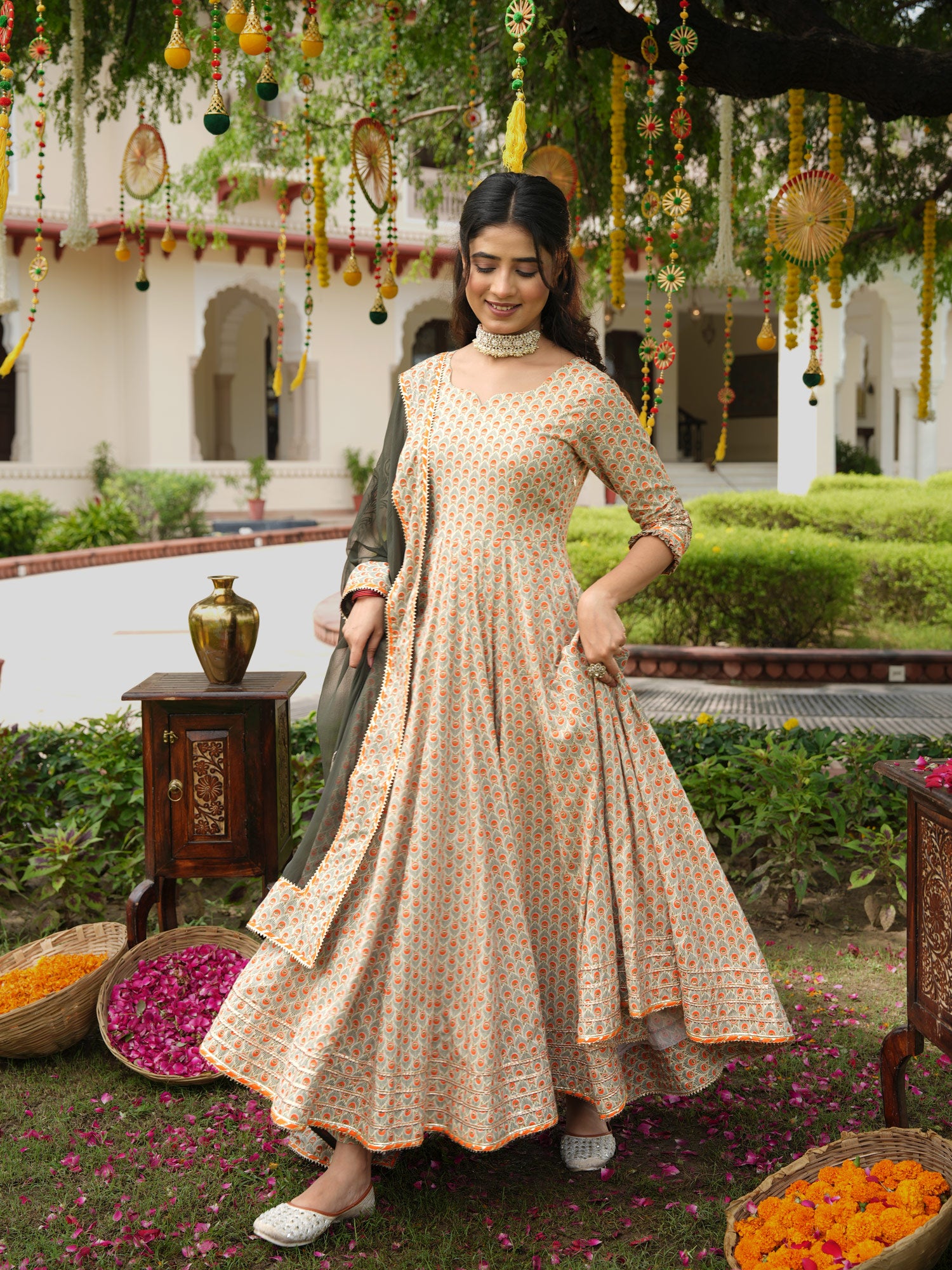 Veda Morpankh Anarkali Suit Set - Indianvirasat