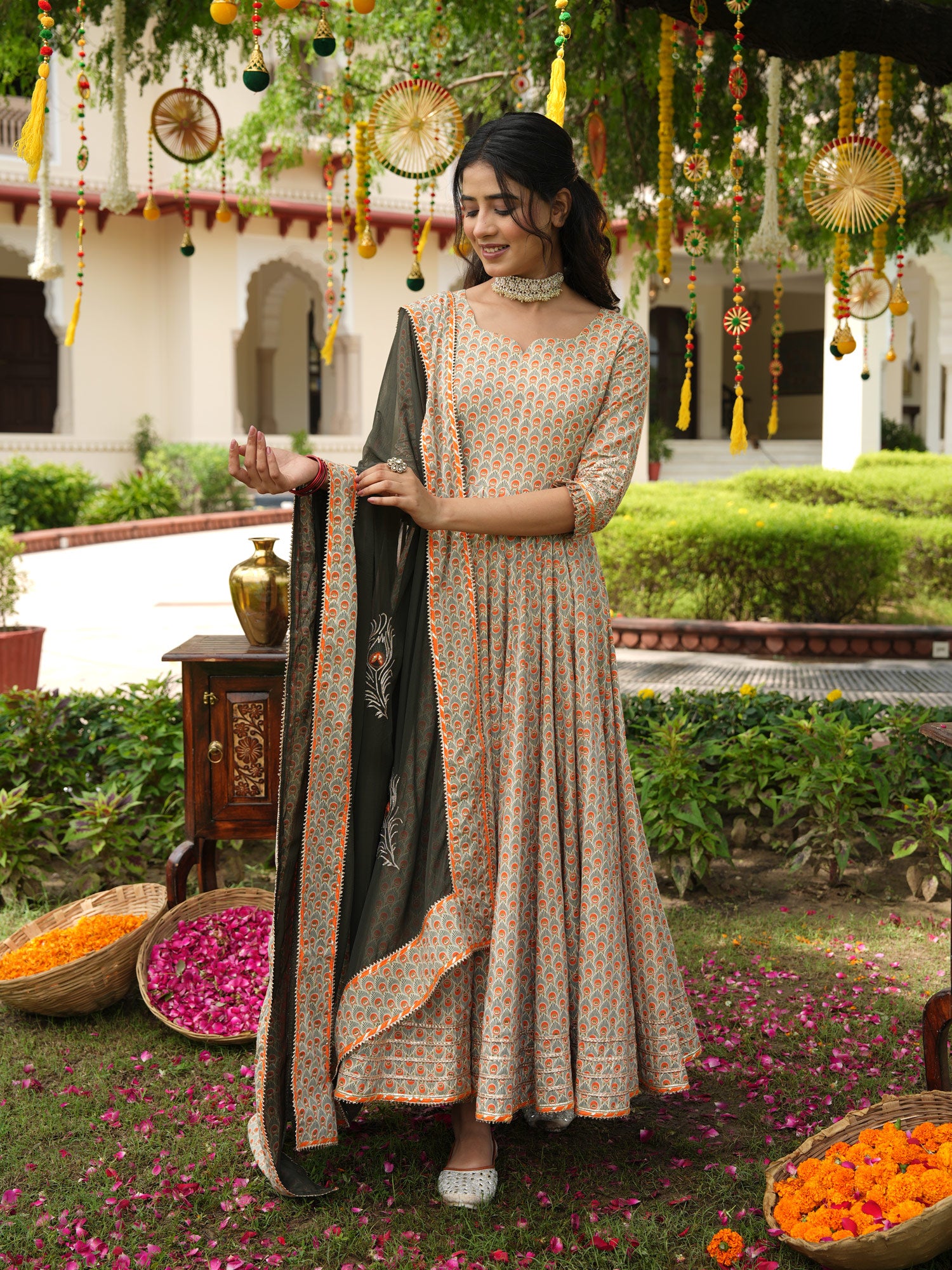 Veda Morpankh Anarkali Suit Set - Indianvirasat