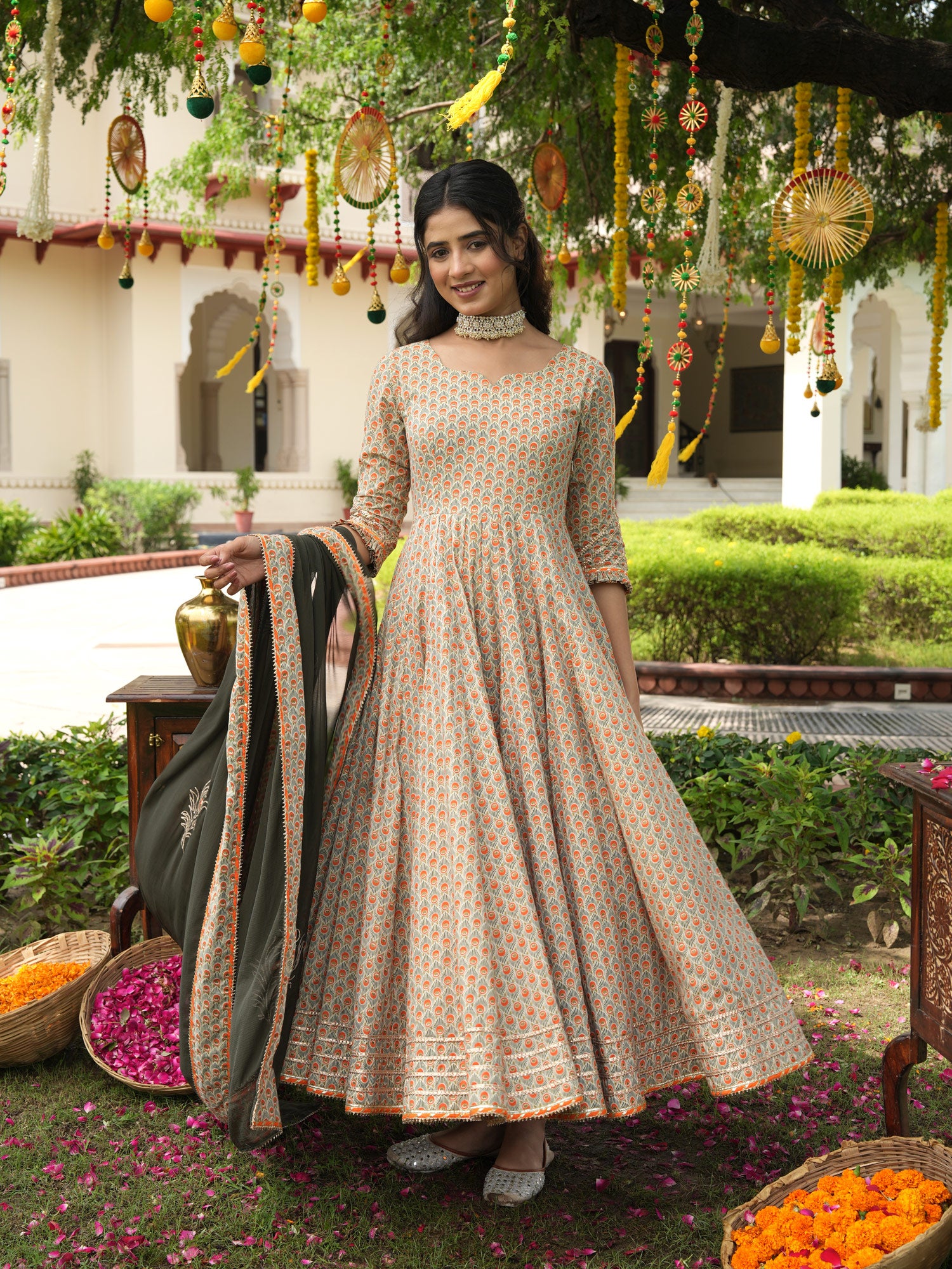 Veda Morpankh Anarkali Suit Set - Indianvirasat