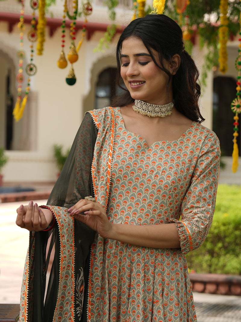 Veda Morpankh Anarkali Suit Set