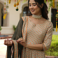 Veda Morpankh Anarkali Suit Set