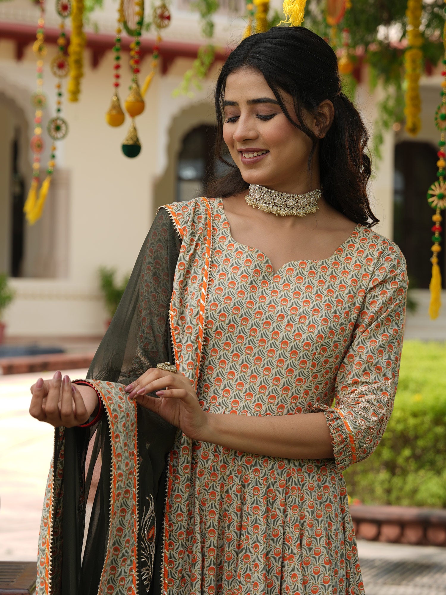 Veda Morpankh Anarkali Suit Set - Indianvirasat