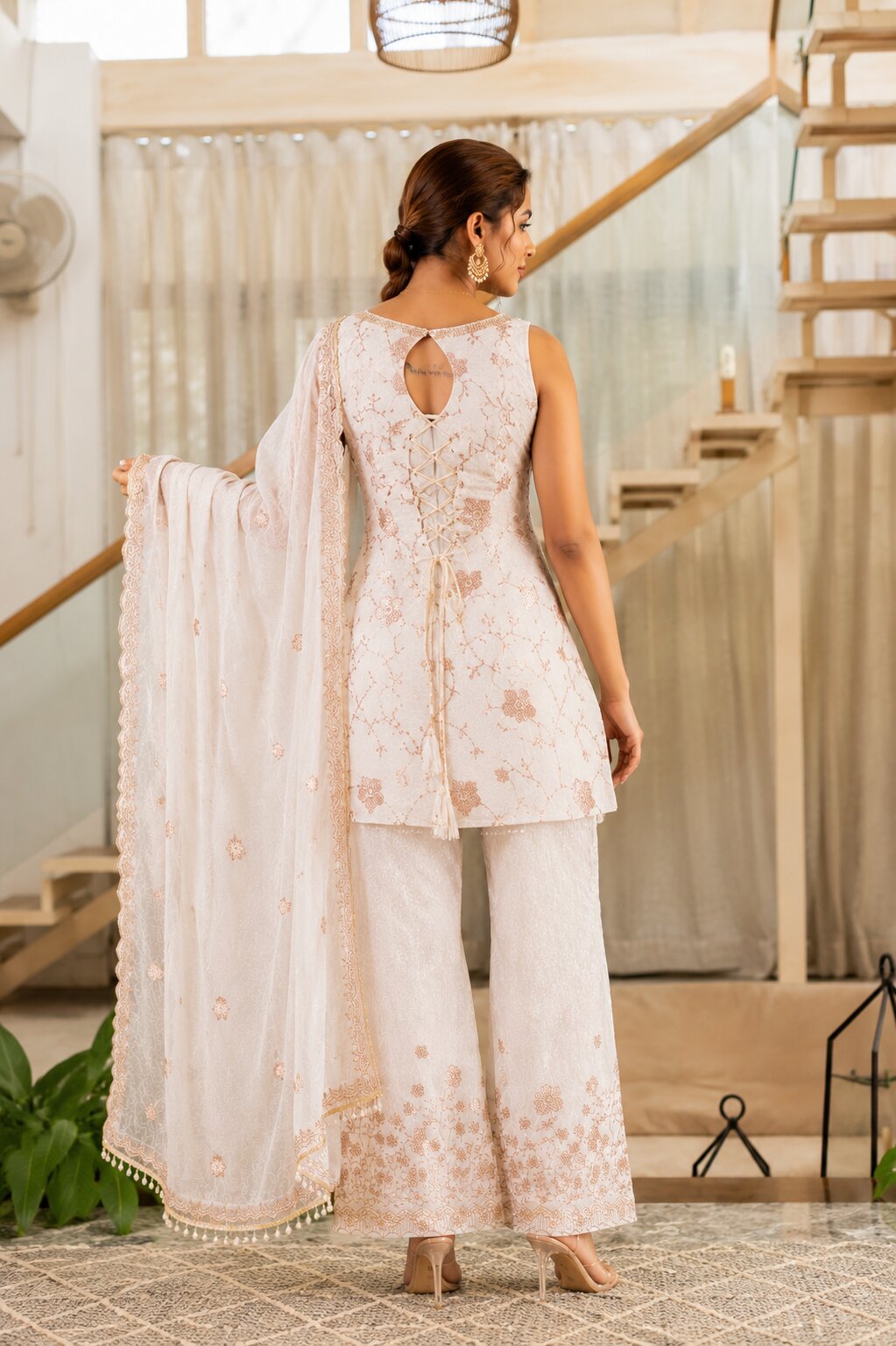 Eshaal White Wedding Wear Kurta Set