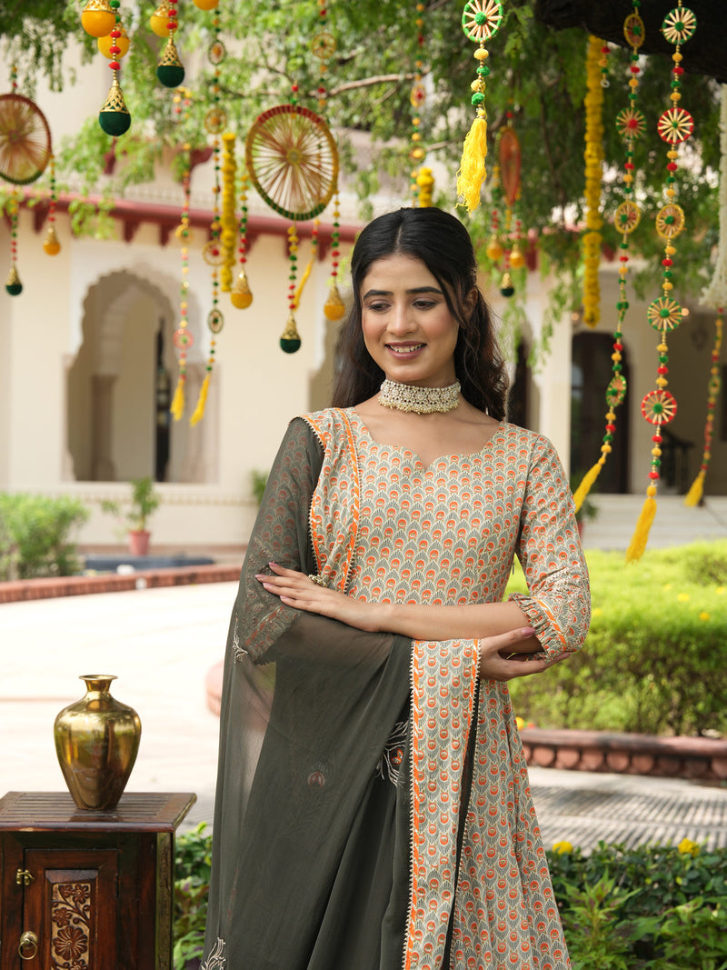 Veda Morpankh Anarkali Suit Set