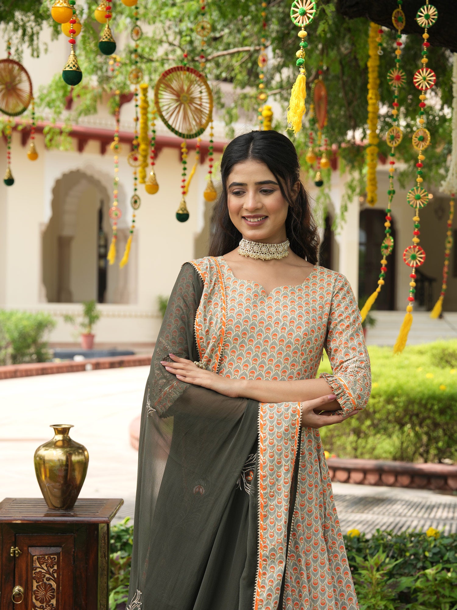 Veda Morpankh Anarkali Suit Set - Indianvirasat
