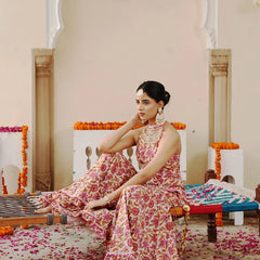 Petaline Pink Cosmos Sharara Set - Indianvirasat