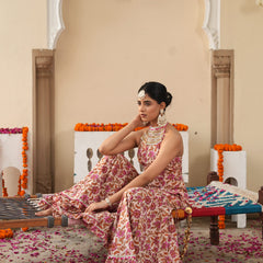 Petaline Pink Cosmos Sharara Set