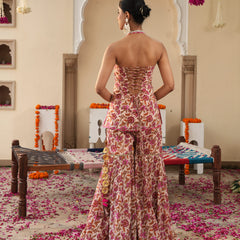 Petaline Pink Cosmos Sharara Set