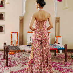 Petaline Pink Cosmos Sharara Set - Indianvirasat