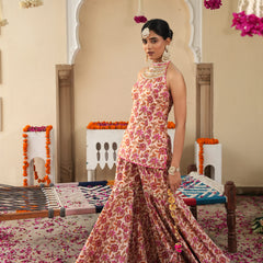 Petaline Pink Cosmos Sharara Set
